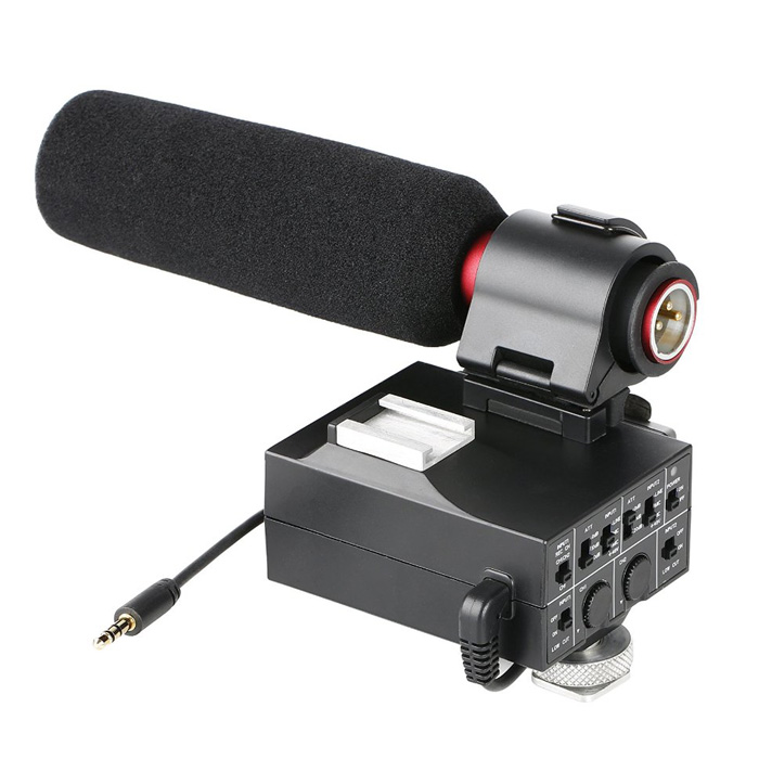 Saramonic MixMic - Shotgun Microphone with Integrated 2-Channel XLR Audio Adapter for DSLR Cameras & Camcorders รับประกันศูนย์ไทย 1 ปี