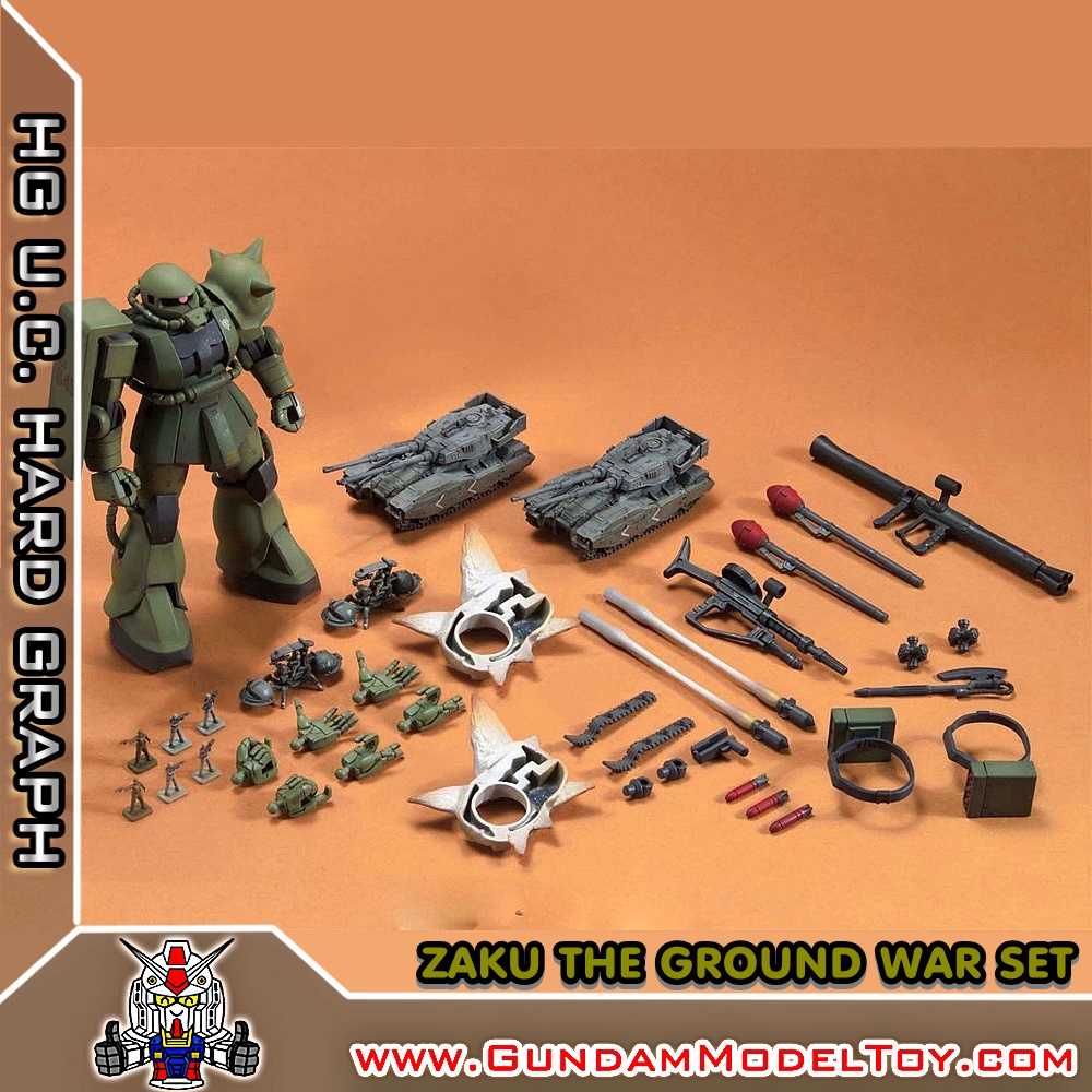 BANDAI HG 1/144 ZAKU THE GROUND WAR SET ซาคุ เดอะ กราวน์ วอร์ เซ็ท โมเดล กันดั้ม กันพลา PS TOYLAND HGUC