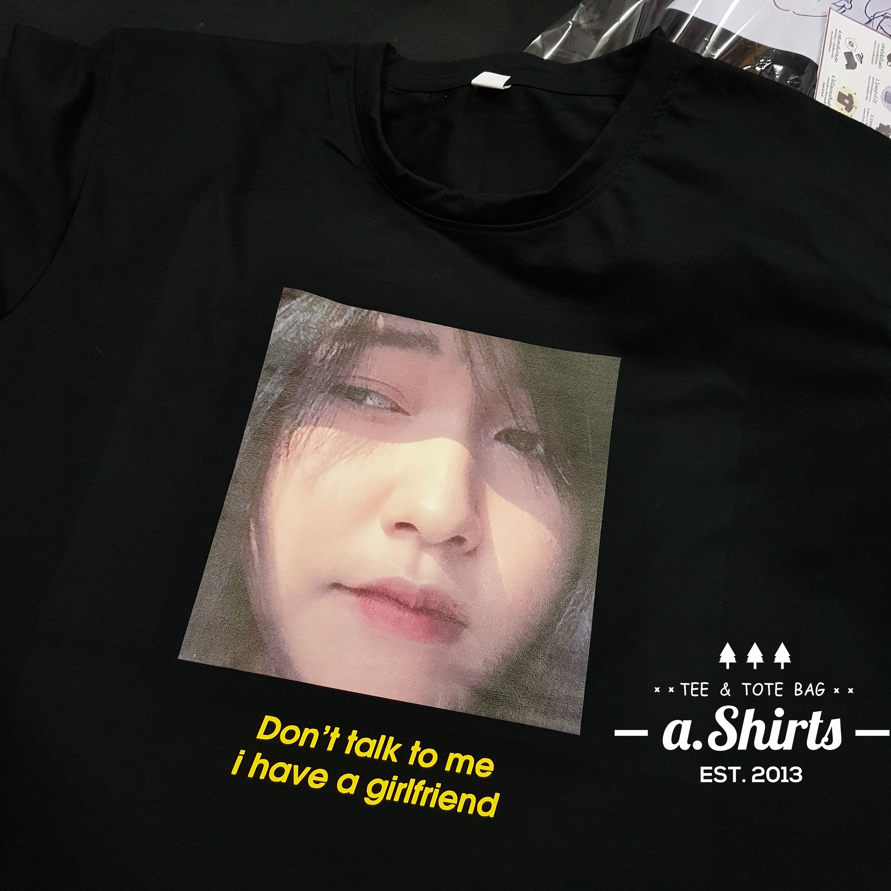 เสื้อยืดสั่งทำ ลายหน้าตัวเอง หน้าแฟน หน้าน้องหมา หน้าน้องแมว