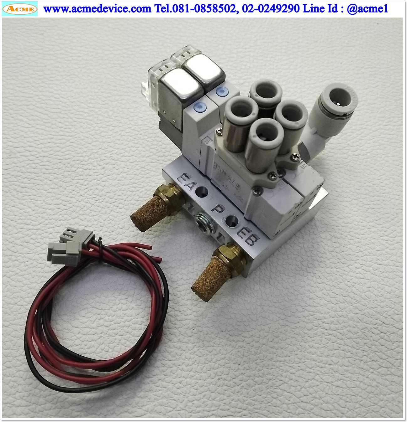 Solenoid Valve SMC รุ่น SY3120-5LZ-M5 (2), Coil 24 Vdc (สายลม 6 มม.)