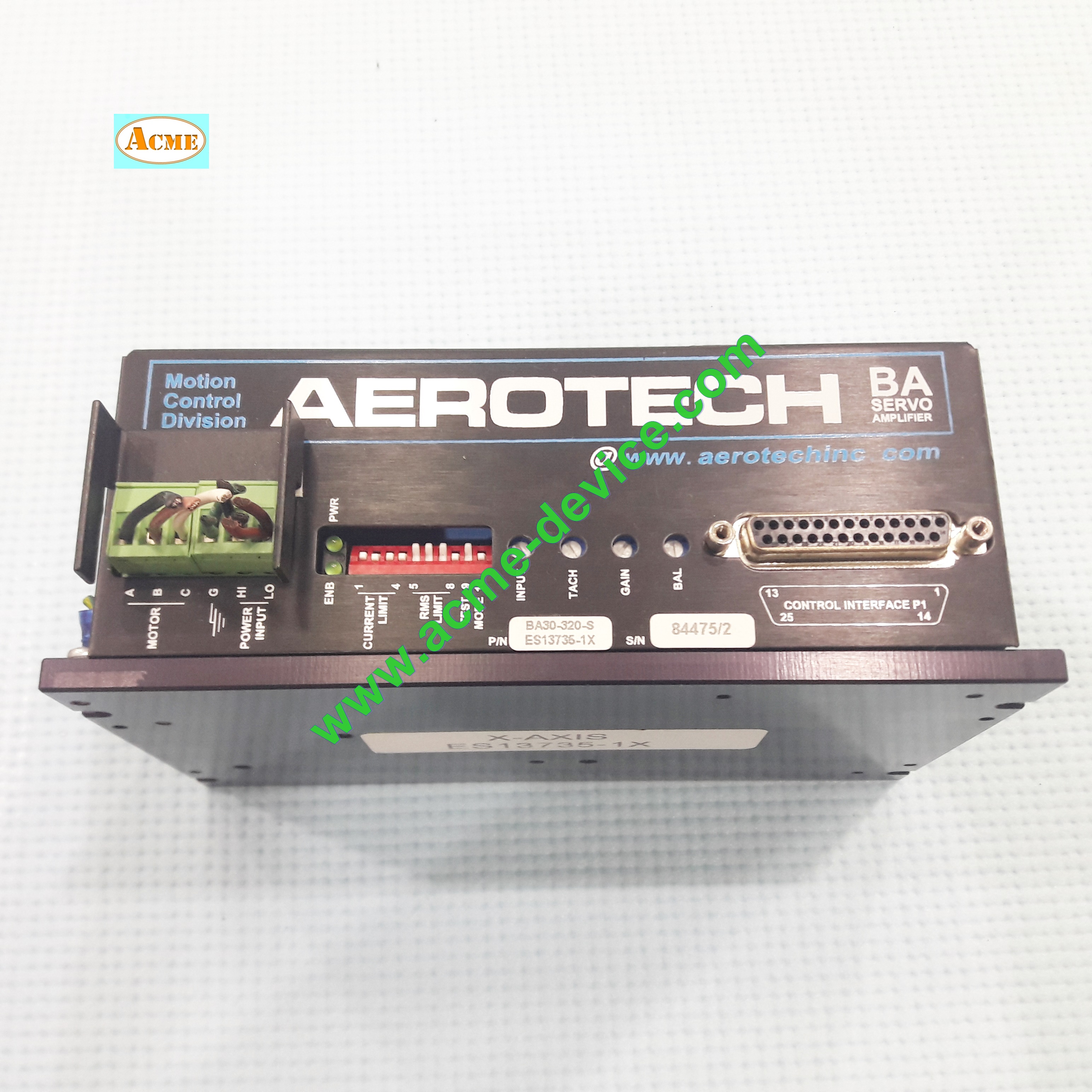 Servo Driver AEROTECH รุ่น BA30-320-S ES13735-1X, พร้อม Motor รุ่น BMS100_UFA