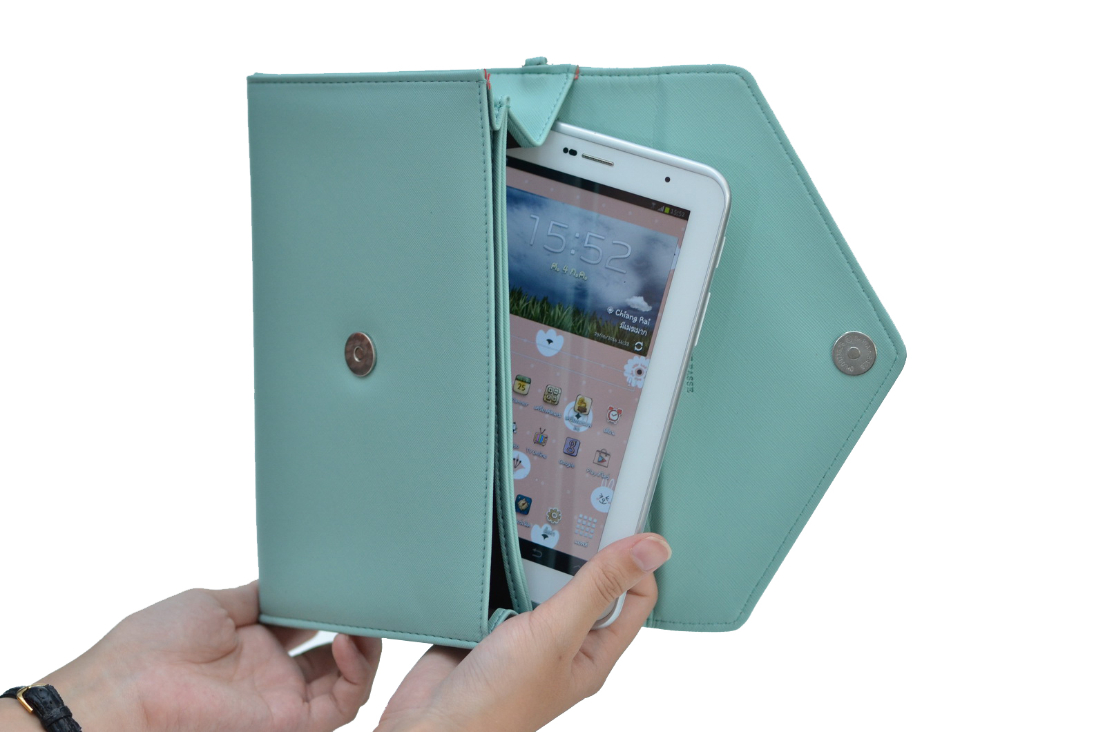 กระเป๋าใส่มือถือ iPad Tablet สีเขียววินเทจ