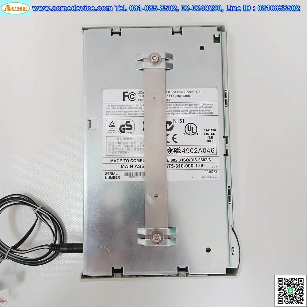 Industrial Hub 3com รุ่น 3C16753, Officeconnect Dual Speed Hub, 8 Port