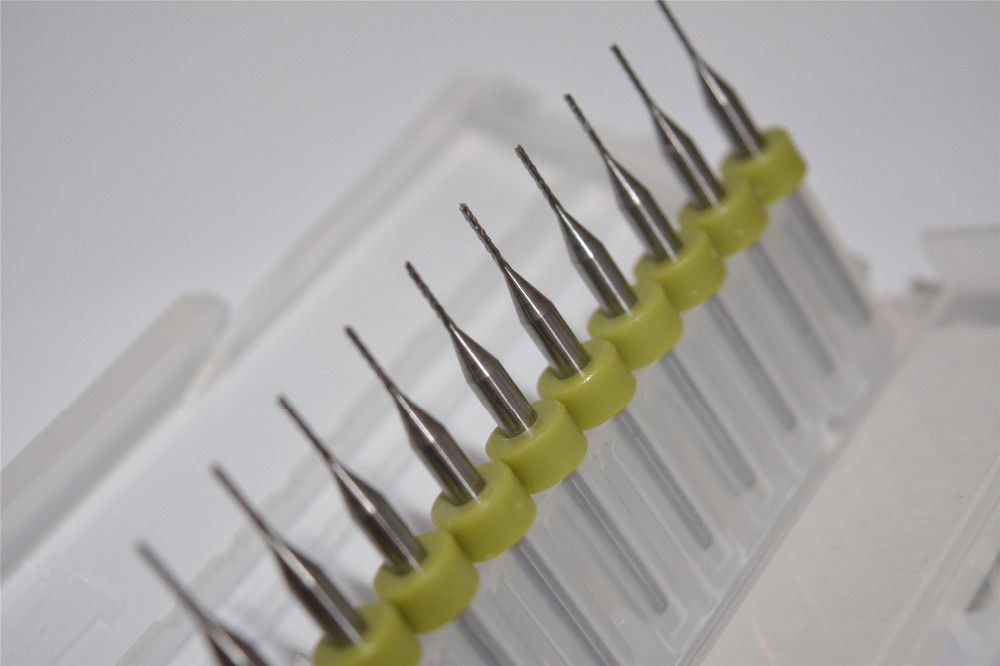 01PCB End mill tool 0.8 mm 10Pcs/set 0.8mm Carbide CNC/PCB End Mill Endmill Engraving Bits for Milling Machine Carbide Miniature Milling Cutters
