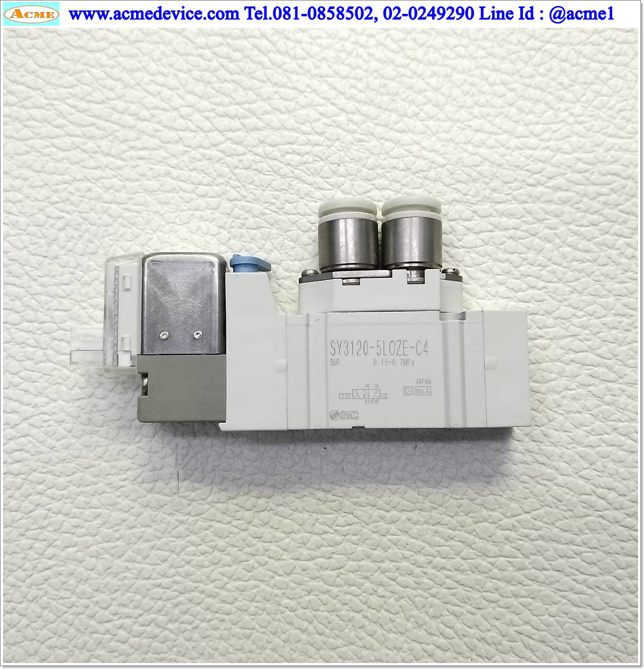 Solenoid Valve SMC รุ่น SY3120-5LOZE-C4, 5/2, 2-position single, Coil 24Vdc (สายลม 6 มม.)
