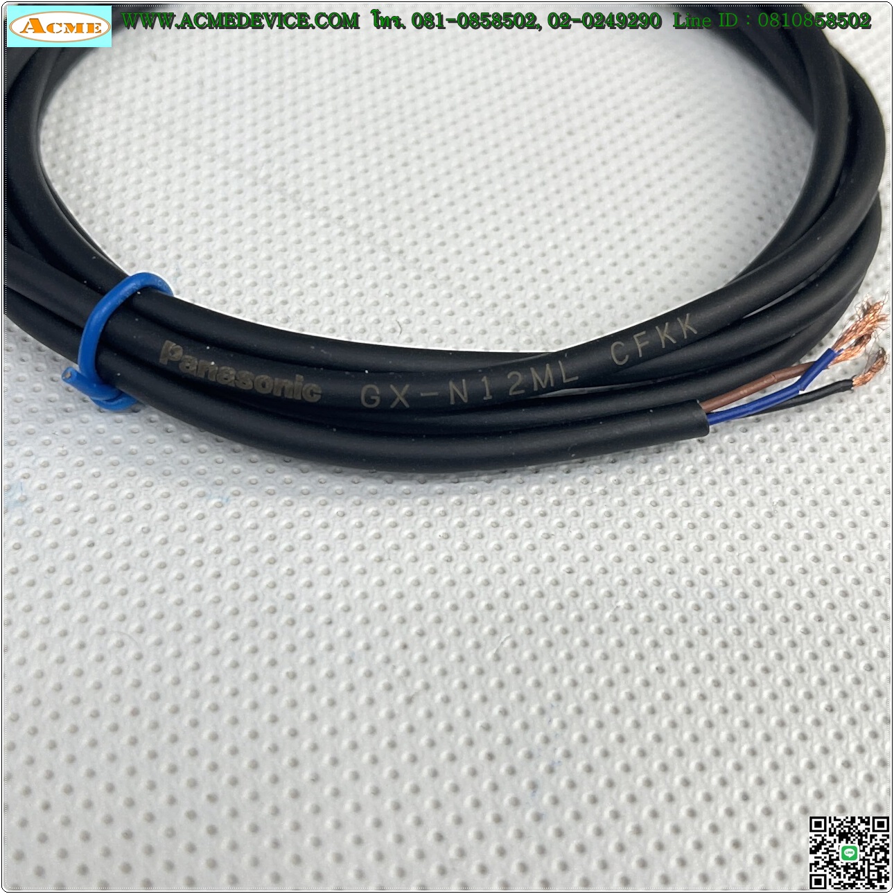 Proximity Panasonic/SUNX รุ่น GX-N12ML, M12, ระยะ 3mm, 3wire, NPN, Unshielded, Inductive