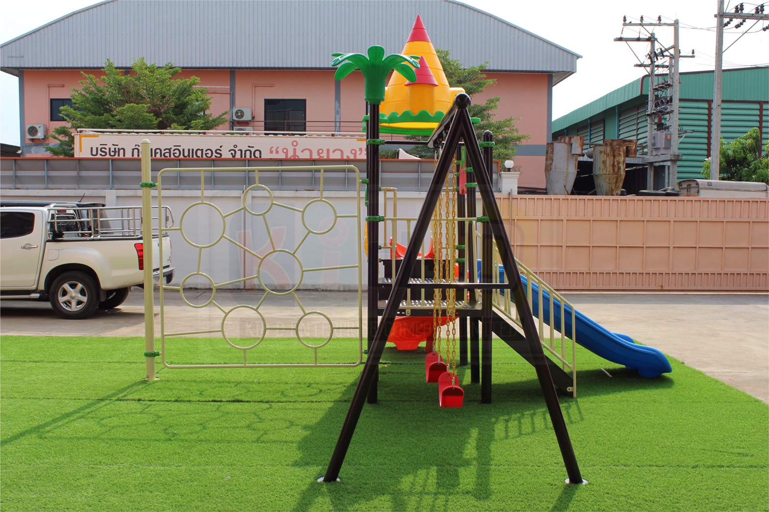 เครื่องเล่นสนาม ชุด หอคอยพร้อมชิงช้า เครื่องเล่นสร้างสุข