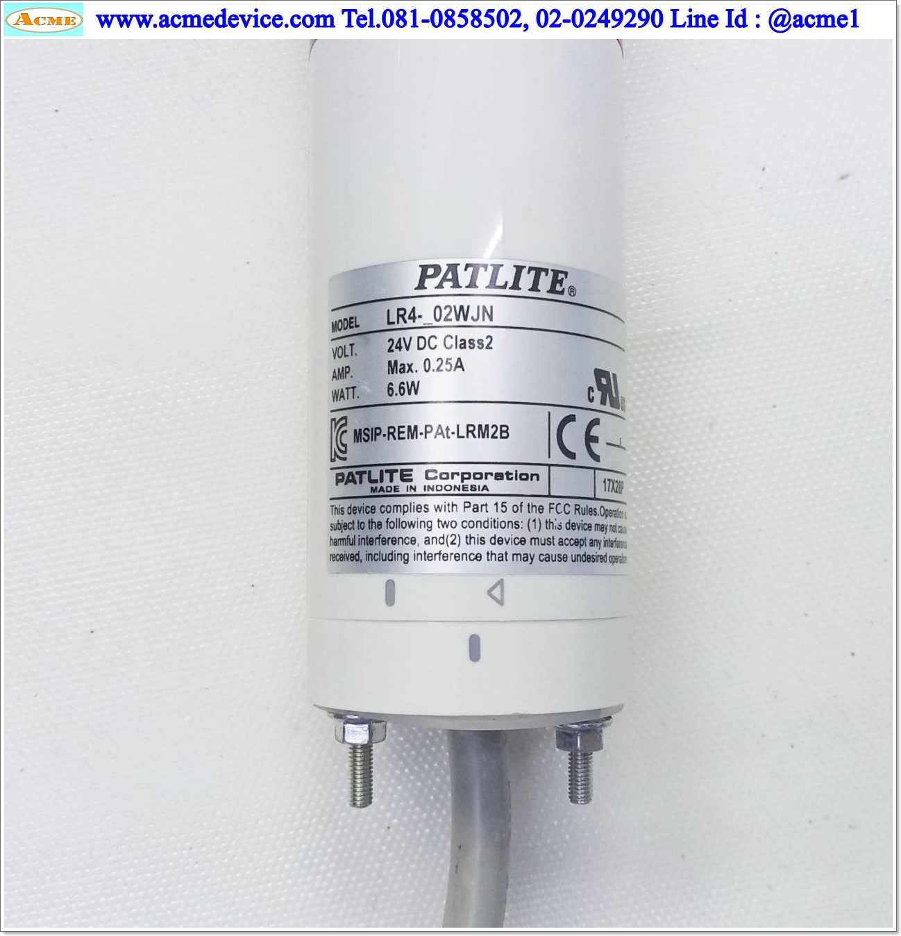 Tower Light Patlite รุ่น LR4-02WJN, 24Vdc