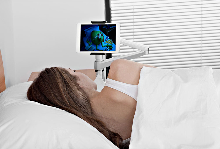 แขนยึดจับมือถือ แท็บเล็ต 12.9" แบบยึดขอบโต๊ะ แข็งแรงทนทาน (รุ่น OA-2S B)