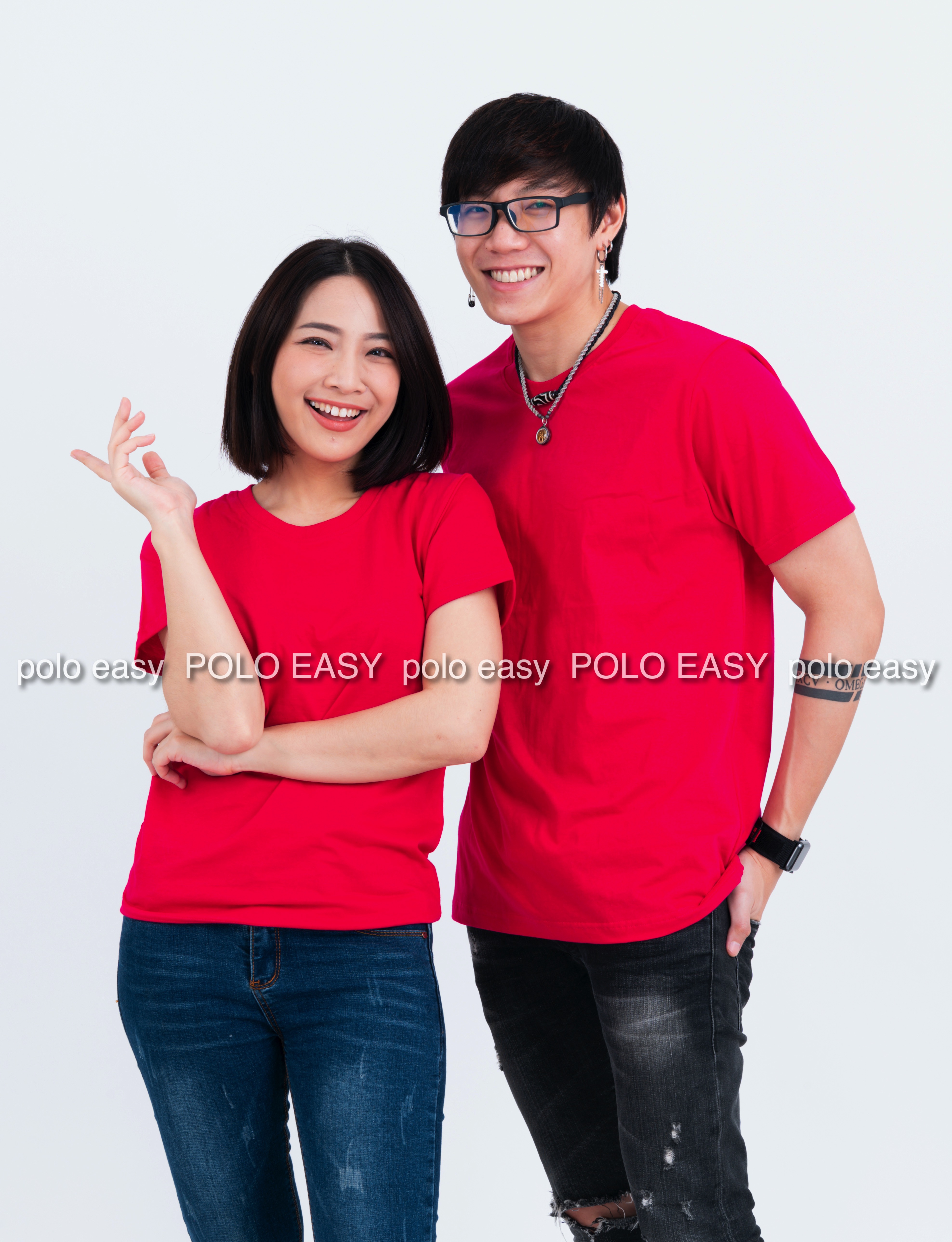 3XL เสื้อยืด สีชมพูบานเย็น คอกลม แขนสั้น Size 3XL