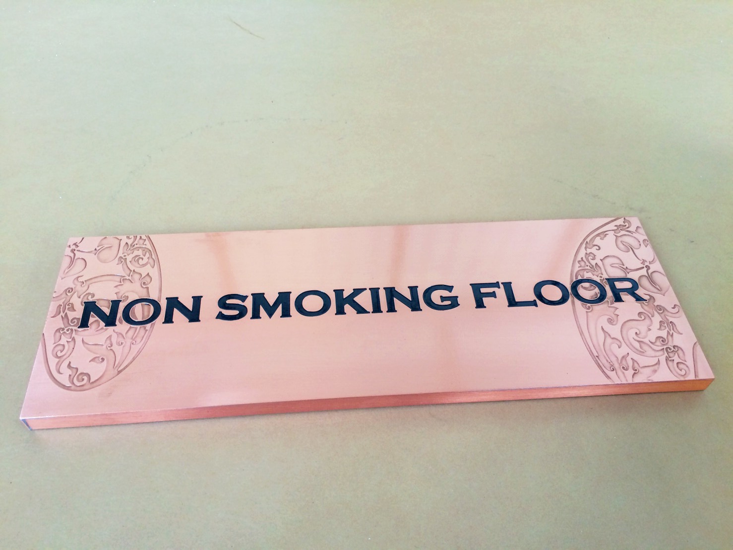 ป้ายทองแดงกัดกรด - ป้ายห้ามสูบบุหรี่ #NONSMOKINGFLOOR
