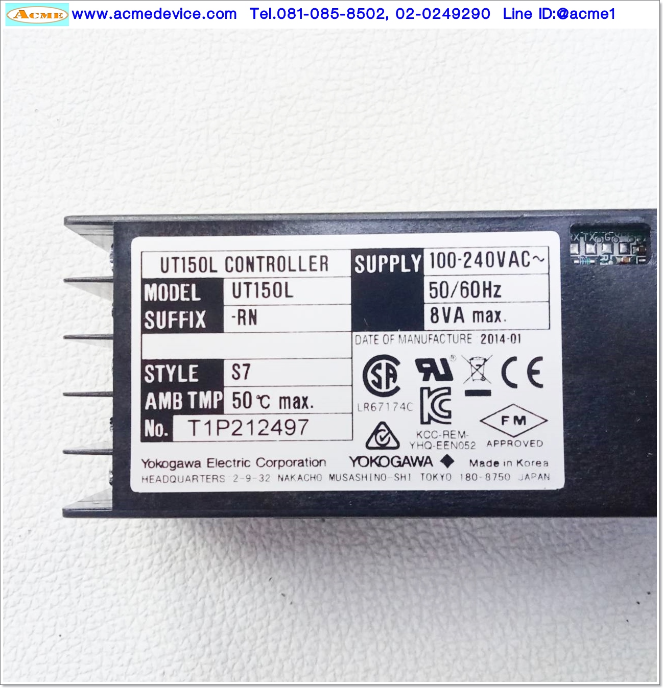 Temperature Controller Yokogawa รุ่น UT150L, 100-240VAC, Input RTD, Output Relay