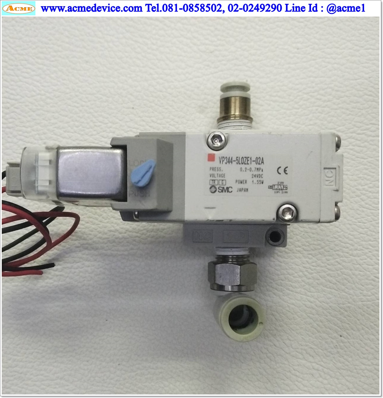 Solenoid Vavle SMC รุ่น VP344-5LOZE1-02A, 3/2, 24Vdc