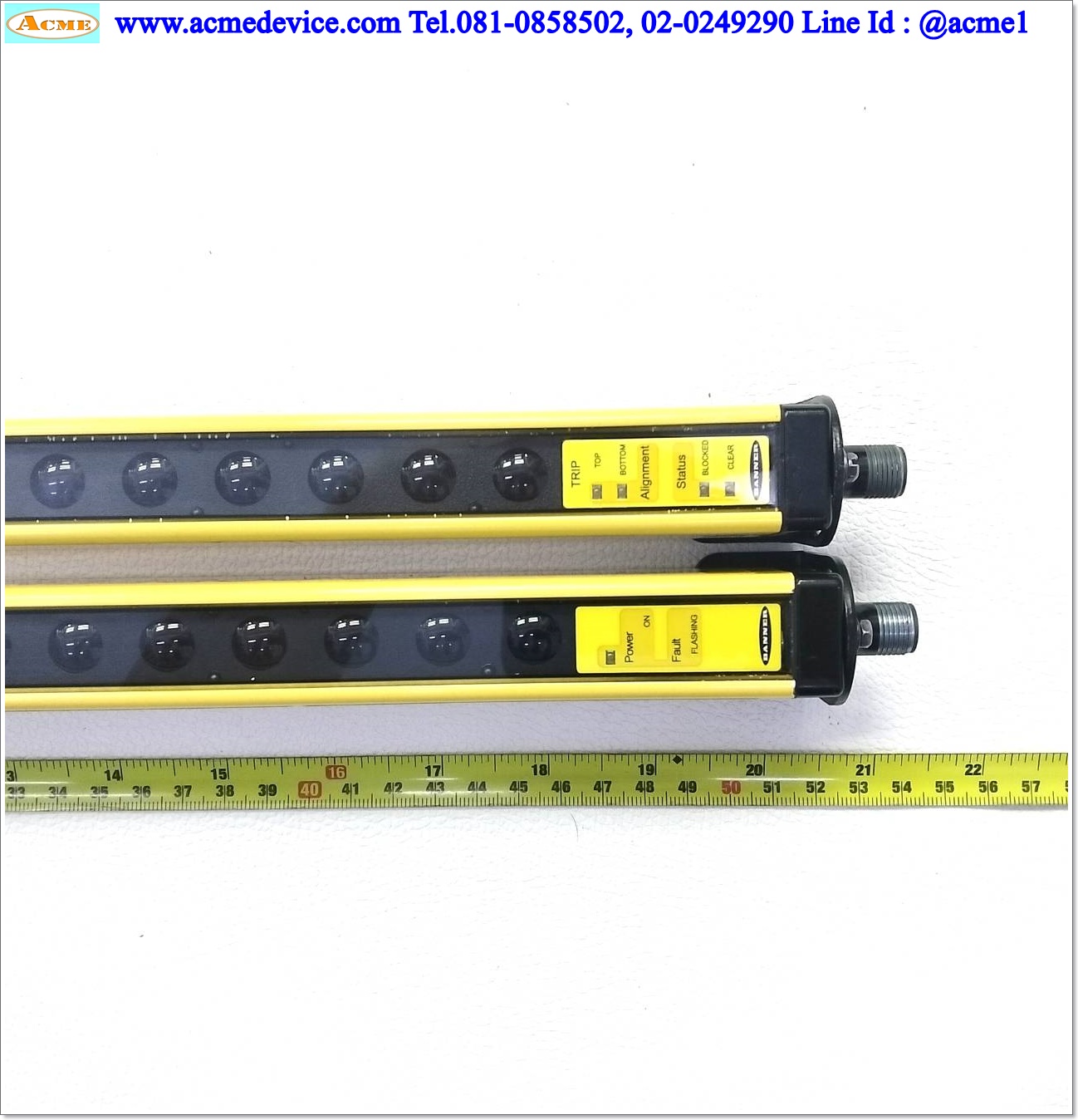Area Sensor Banner รุ่น LS2TR30-450Q8 EZ8 + LS2E30-450Q8 EZ8, ยาว 450 mm, ระยะ 0.2-15M, 24Vdc