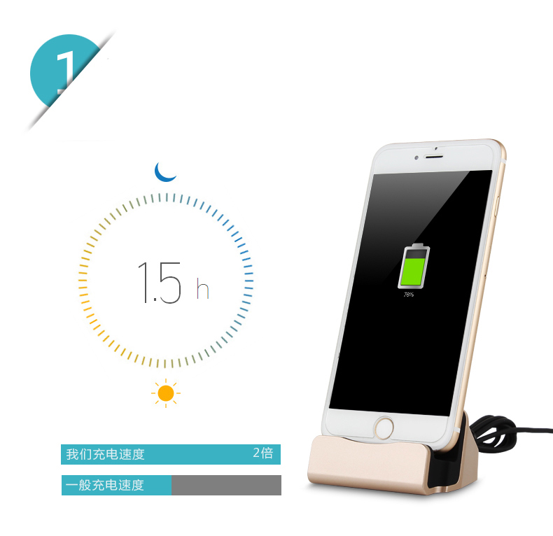 DOCK แท่นชาร์จ Ihone สีทอง