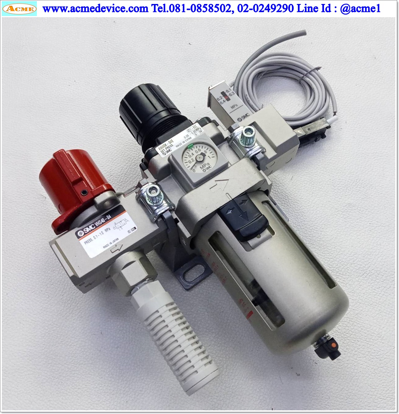 Regulator SMC รุ่น AW40K-04E + VHS40-04 + IS10E-4004-L
