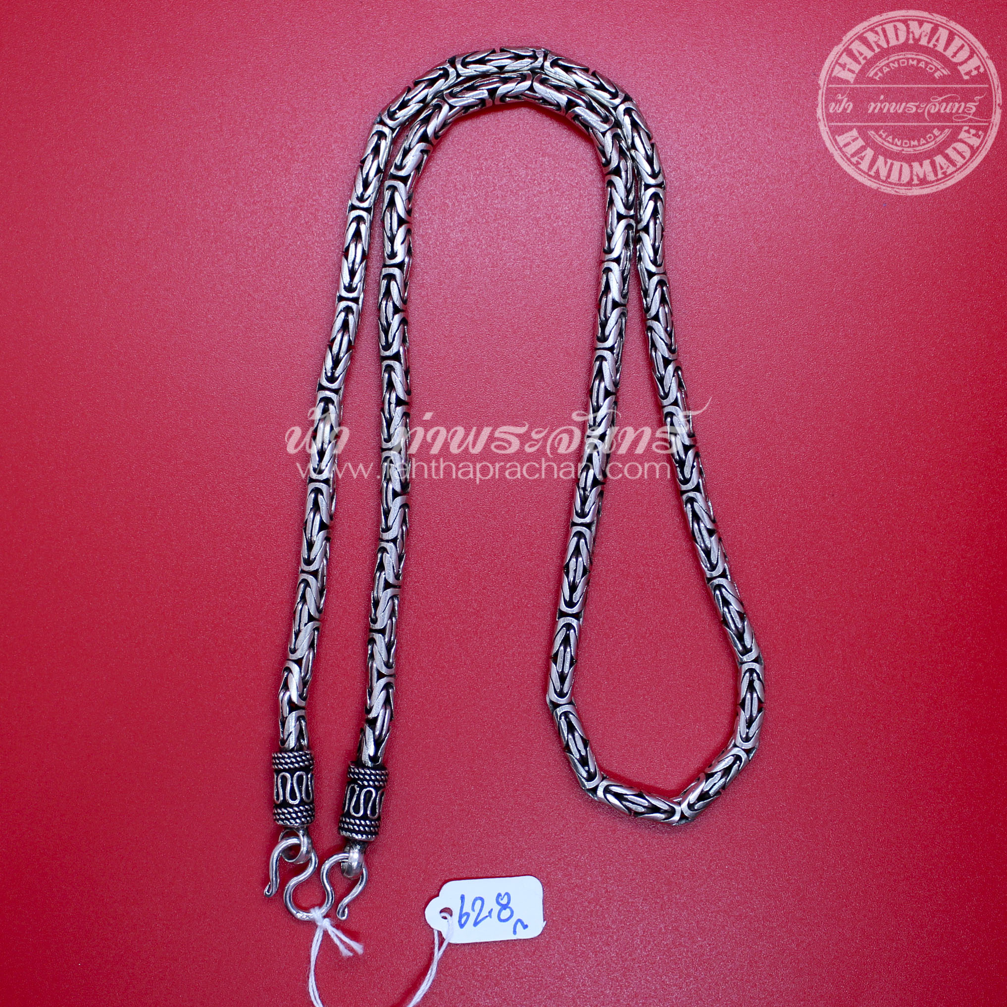 สร้อยคอเงินแท้ 92.5 ลายบาหลี รมดำ