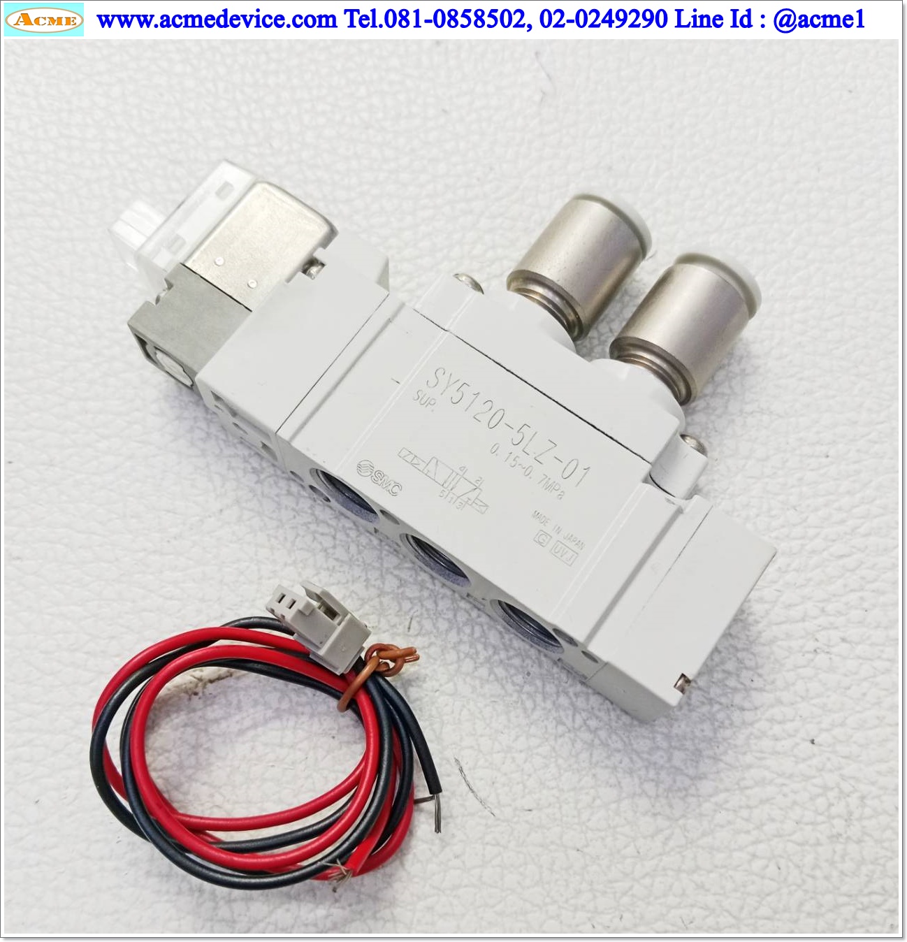 Solenoid Valve SMC รุ่น SY5120-5LZ-01, 5/2, 2-position single, coil 24Vdc