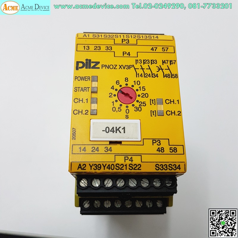 Safety Relay pilz รุ่น PNOZ XV3P, 30/24 VDC