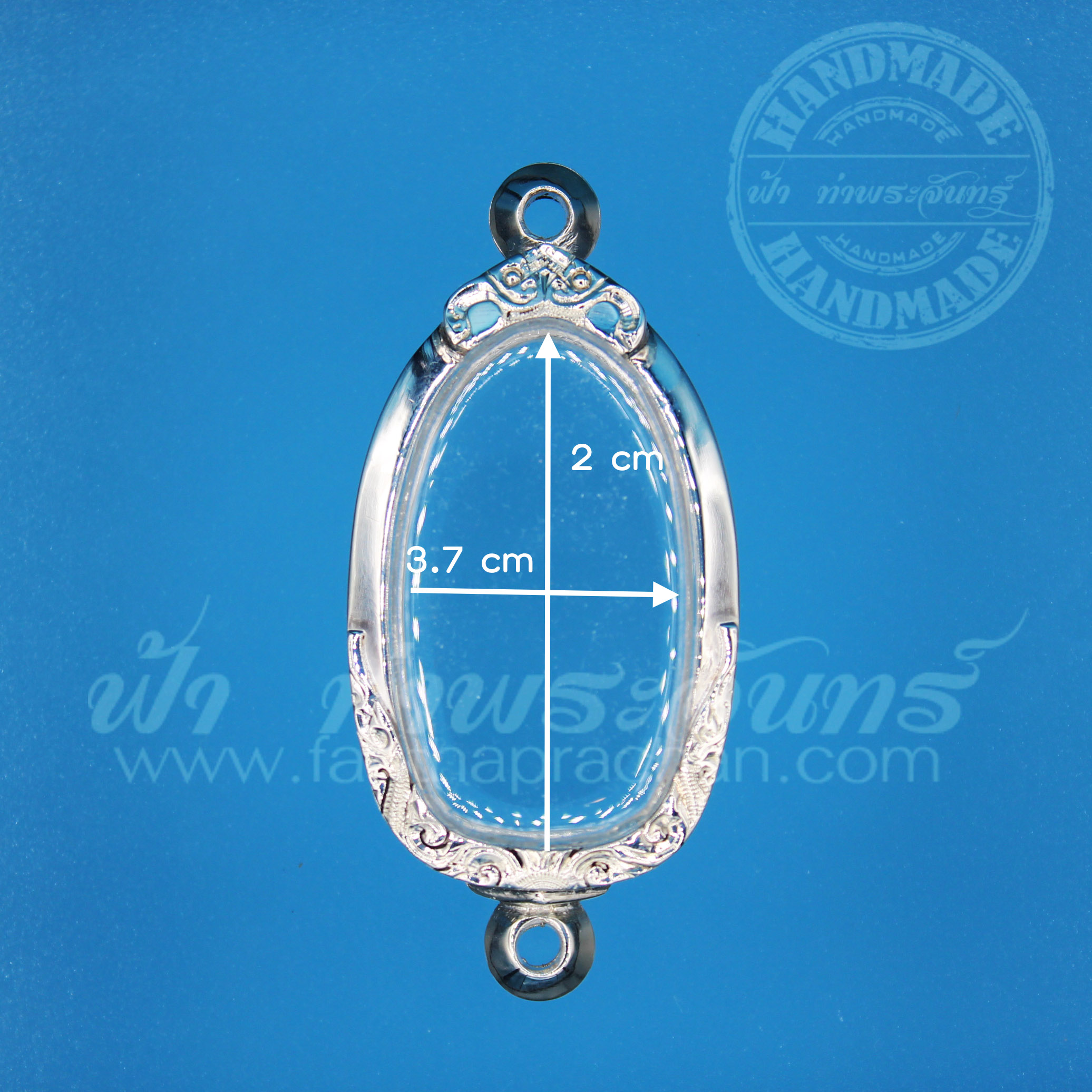 ตลับพระกรุเนื้อดิน สองห่วง เงินขัดเงา 92.5%