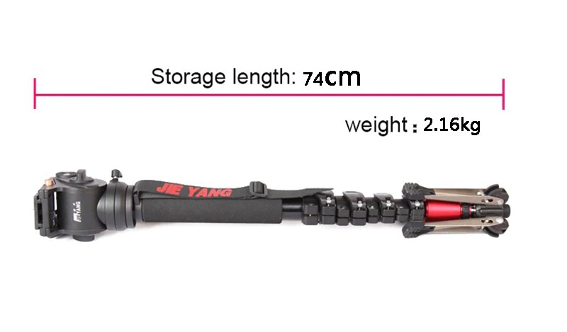 ขาตั้งโมโนพอด(ขาเดียว) JIEYANG JY0506B Monopod พร้อมหัวแพนวิดีโอ ความสูง 1.8 เมตร