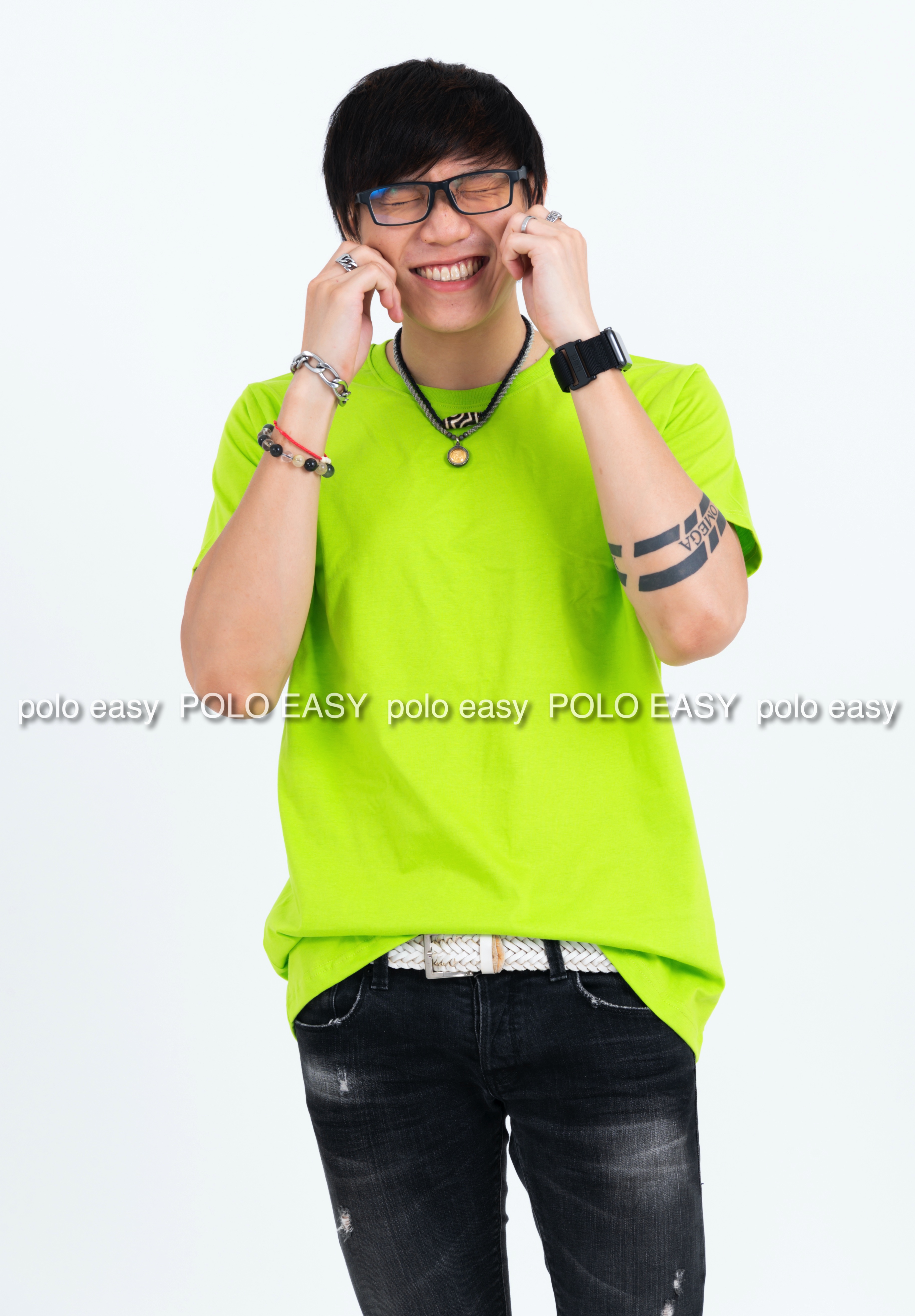 XL เสื้อยืด สีเขียวมะนาว คอกลม แขนสั้น Size XL