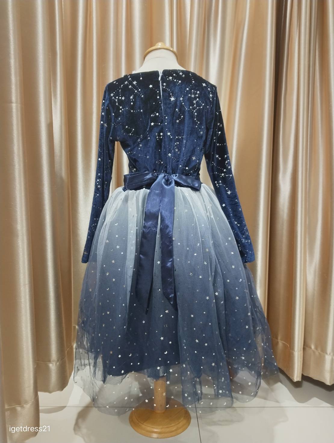 ชุดเด็กลายราศีแขนยาวน้ำเงิน