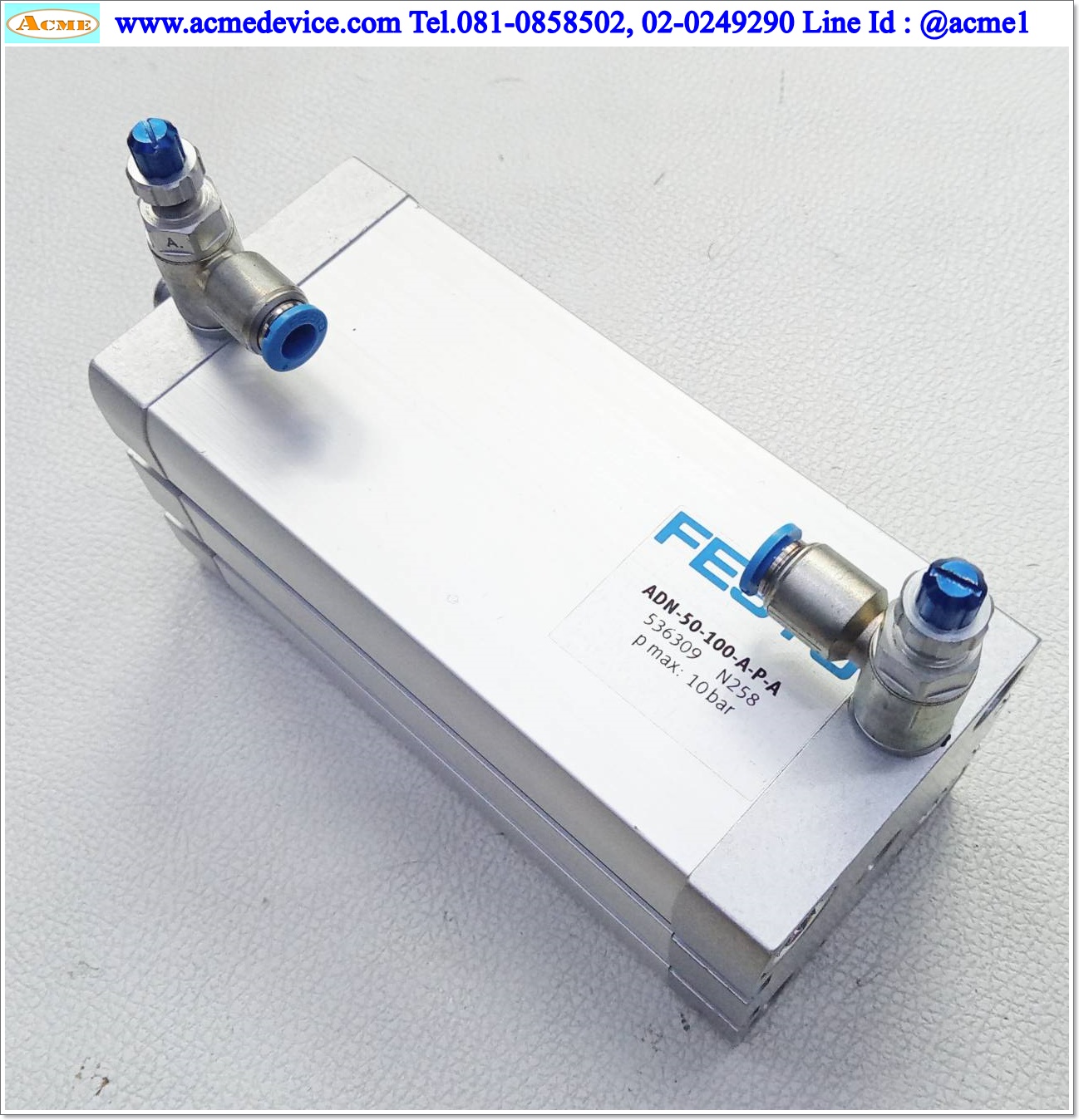 Air Cylinder Festo รุ่น ADN-50-100-A-P-A, Bore 50 mm., Stroke 100 mm.