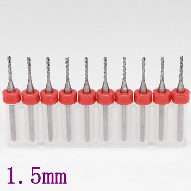 ดอกกัด PCB 1.5 mm 10 PCS Tungsten Carbide Router Tool, Milling Metal Bushing