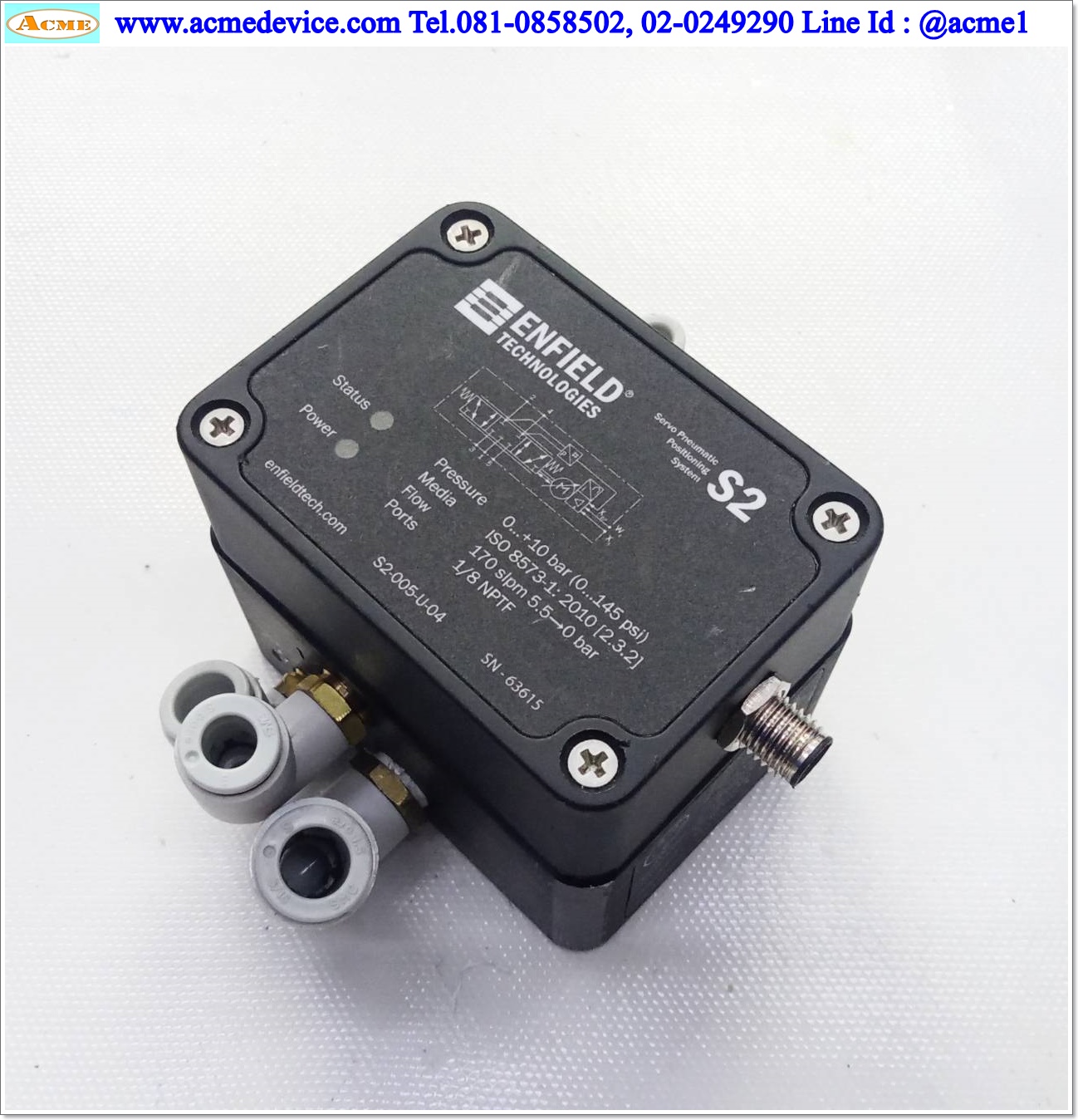 Servo Pneumatic Proportional Control Enfield รุ่น S2-005-U-04, 12-24Vdc, 10 bar, 145 psi, 1/8