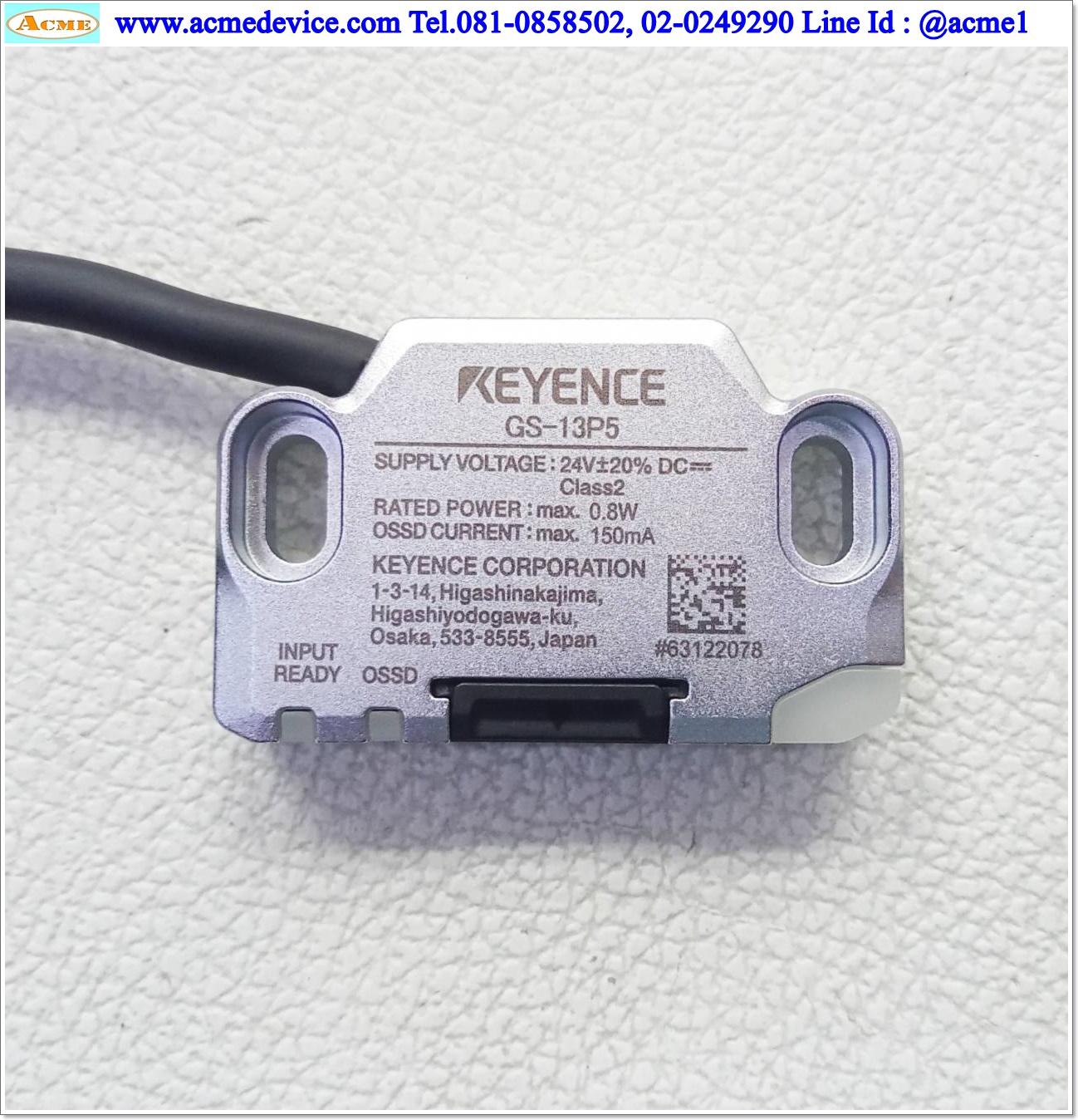 Safety Switch Keyence รุ่น GS-13P5, GS-A01, Output PNP, 24Vdc