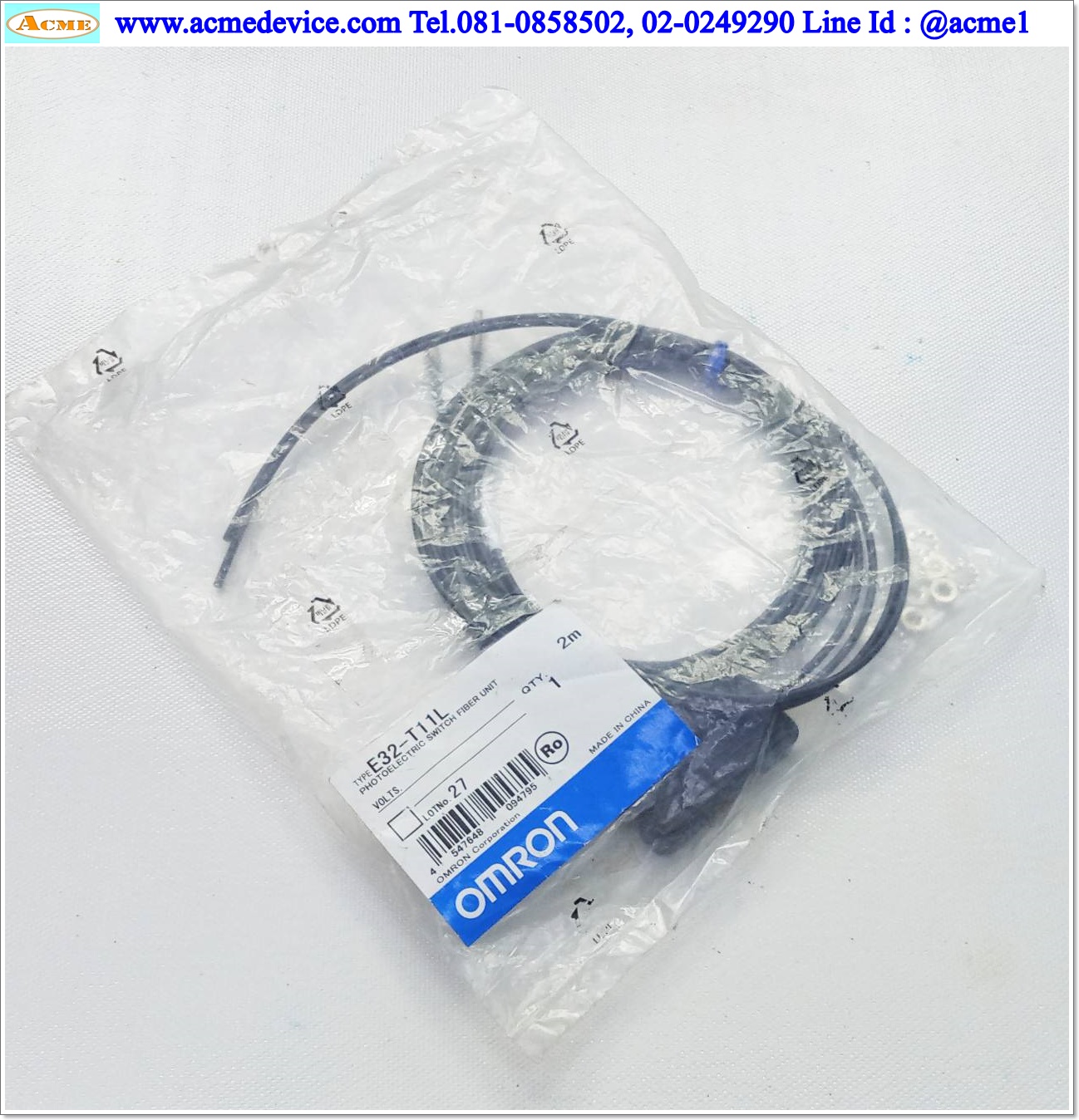 Fiber Unit Omron รุ่น E32-T11L, M4 ( รับ-ส่ง )