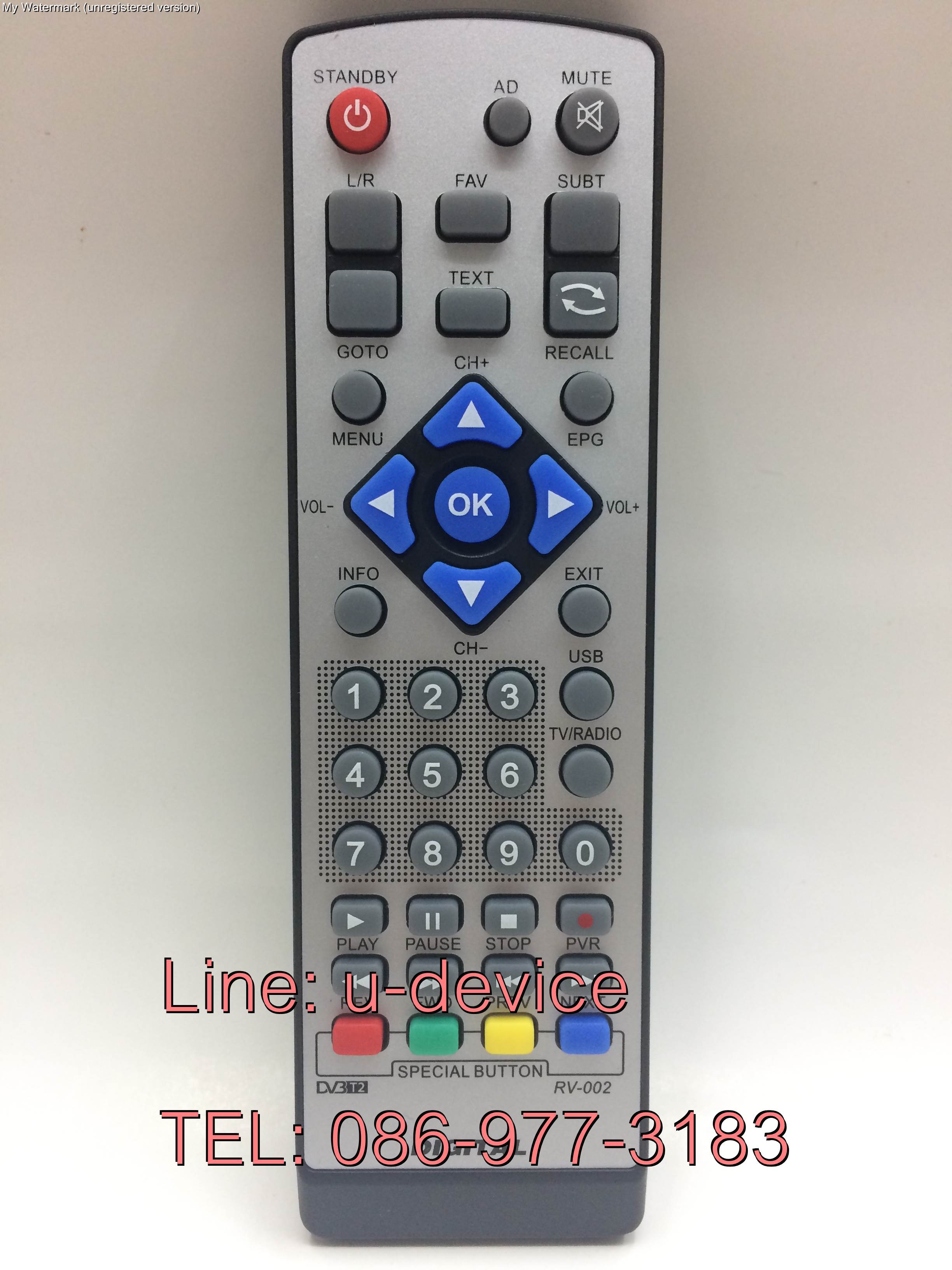 รีโมทกล่องทีวีดิจิตอลThaisat รุ่น RV002