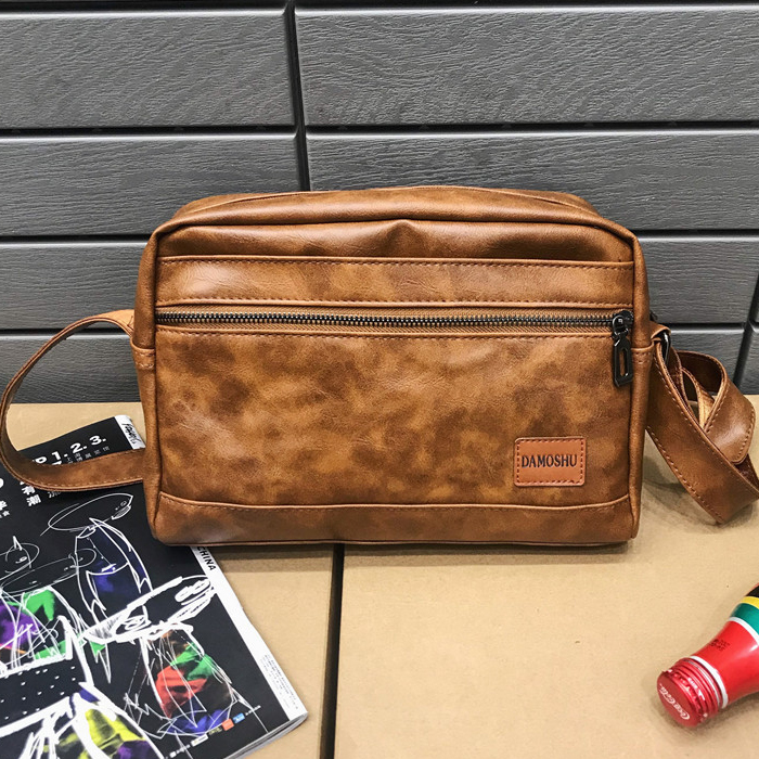 กระเป๋าหนัง กระเป๋าแมสเซนเจอร์ damoshu mg | DMG002 beige