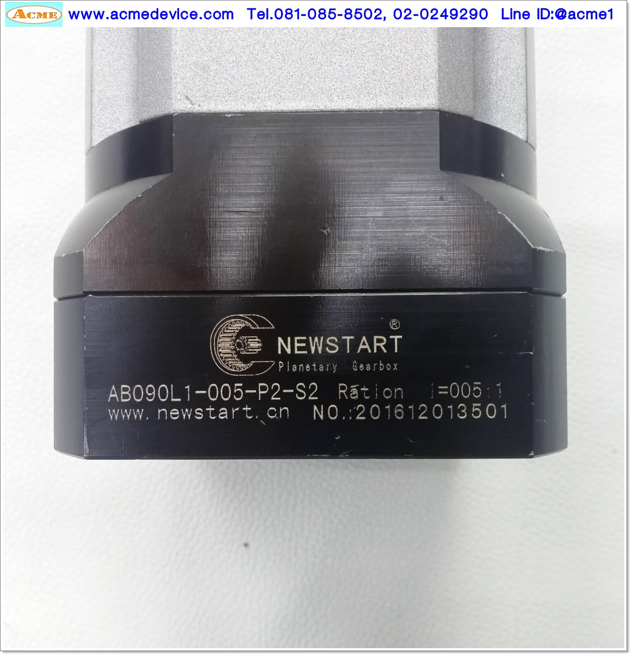 Gear Head Newstart รุ่น AB090L1-005-P2-S2, Ratio 5:1 (เพลาเข้า 19 mm. ออก 22 mm.) for 750w ( B )