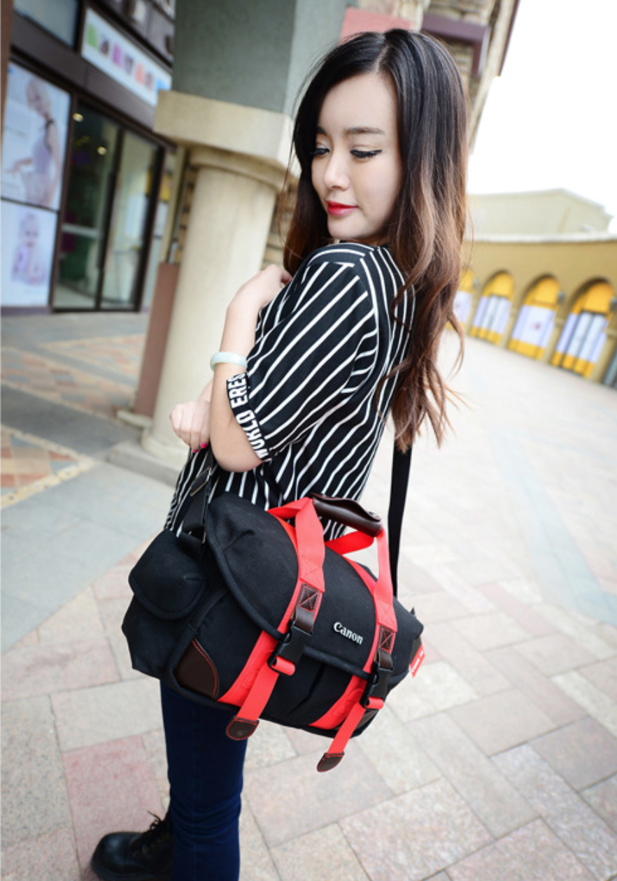 กระเป๋าใส่กล้อง CANON รุ่น Vintage สำหรับใส่กล้องDslr และเลนส์