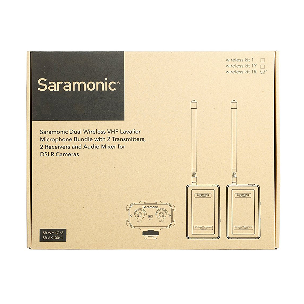 Saramonic Wireless VHF Lavalier Microphone Bundle with 2 Bodypack Transmitters, 2 Receivers, and 2-Ch Mixer for DSLR Cameras, Camcorders + More - 200' รับประกันศูนย์ไทย 1 ปี