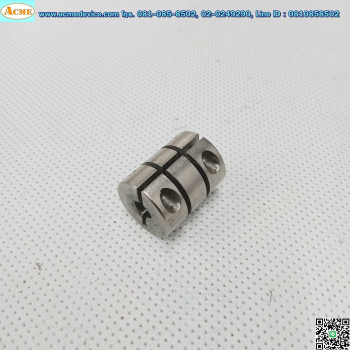 Coupling ขนาด ID 6/6mm, OD 19mm, L 25mm, Rigid Shaft Coupling