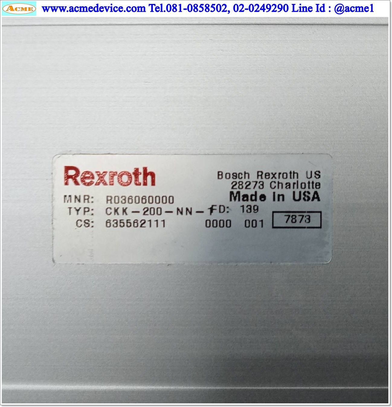 แกนสำเร็จรูป Ball screw Rexroth รุ่น CKK-200-NN-1, R036060000, ขนาด 200 x 2210 mm, แกนโต 30 mm., Stroke 1640 mm., Pit 20 mm.