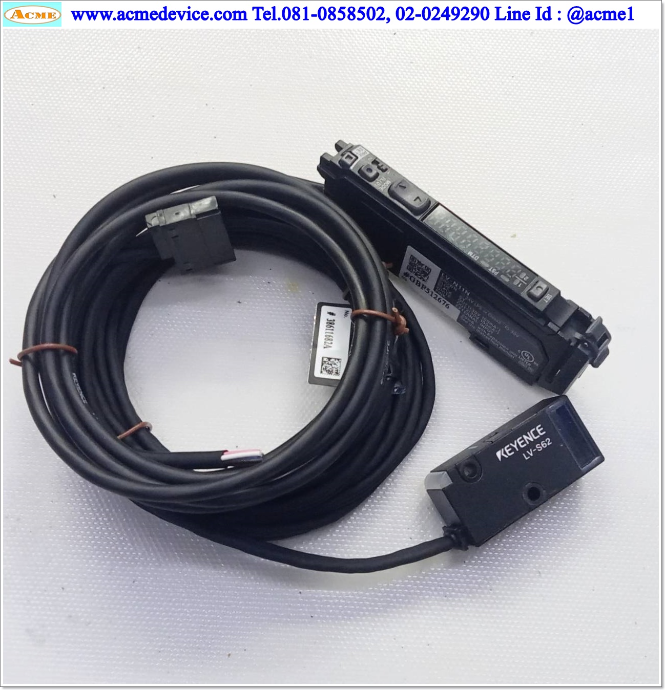 Laser Keyence รุ่น LV-N11N & LV-S62 (แผ่นสะท้อน), ระยะ 2.5 to 12 M., NPN (ไม่มีฝา)