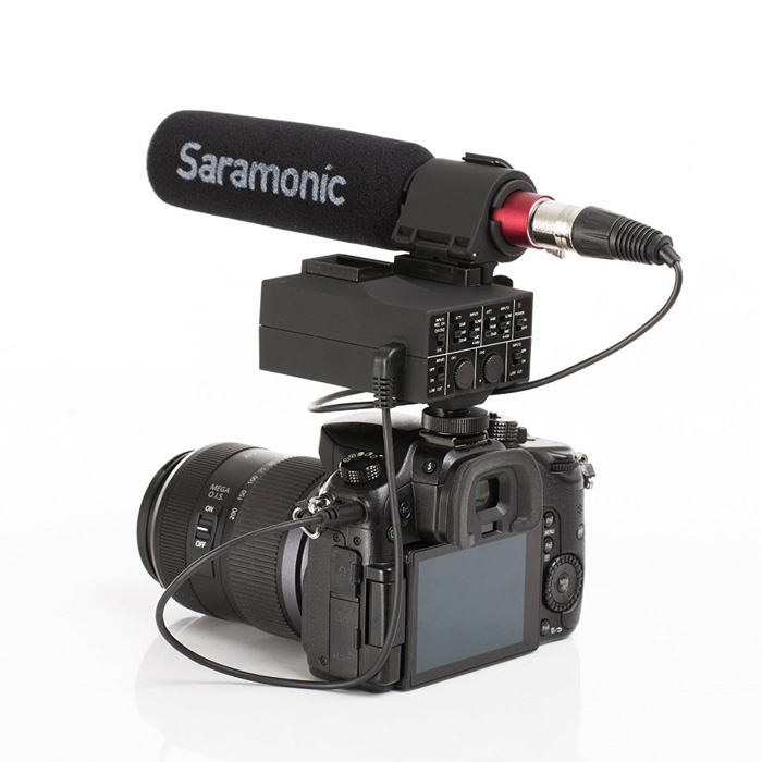 Saramonic MixMic - Shotgun Microphone with Integrated 2-Channel XLR Audio Adapter for DSLR Cameras & Camcorders รับประกันศูนย์ไทย 1 ปี