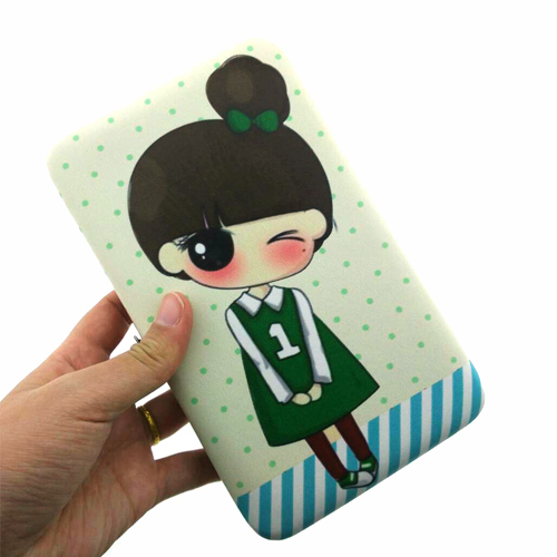 กระเป๋าใส่มือถือ (ขนาด XL 10x19ซม.) ลายเด็กหญิง เสื้อเขียว น่ารักมากๆ