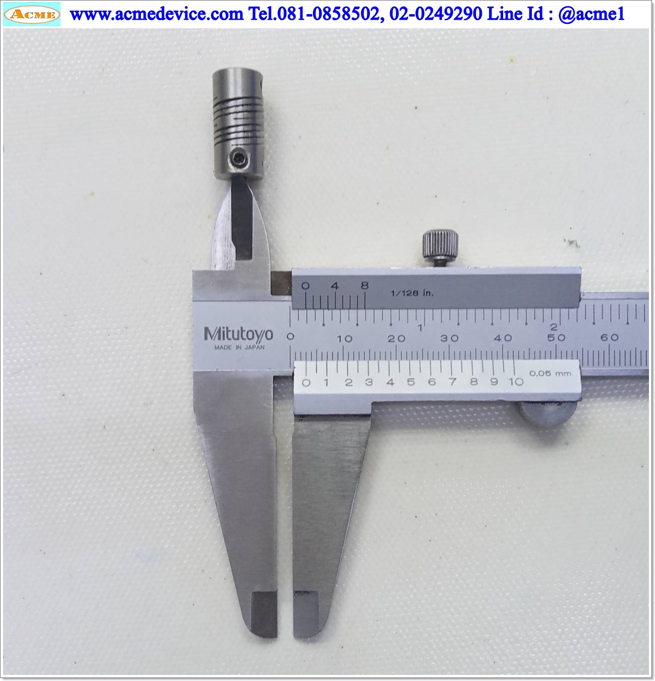 Coupling ขนาด ID 3/3mm, OD 9.5mm, L 19mm, Stainless, 2 เกลียว