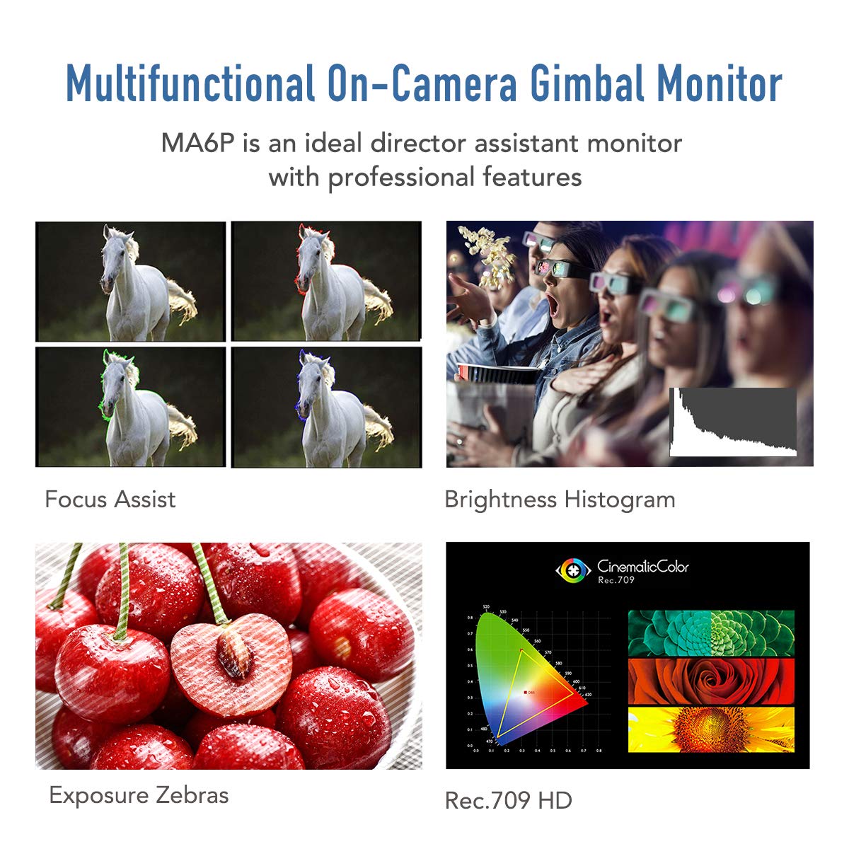 Feelworld Master MA6P DSLR Monitor with 4K HDMI 8.4V DC in/Out, 5.5 Inch Camera Field Monitor Full HD รับประกันศูนย์ไทย 1 ปี