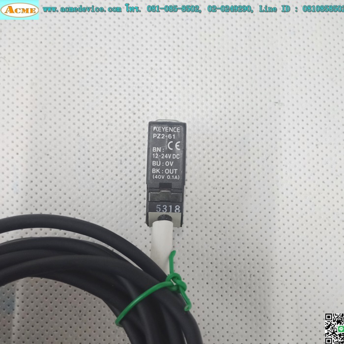 Photoelectric Keyence รุ่น PZ2-61, ระยะ 2.5M, NPN, Light-ON, Dark-ON, (ชนิดแผ่นสะท้อน)