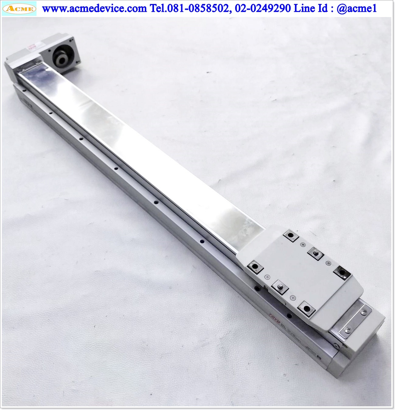 แกนสำเร็จรูป Ball Screw Toyo รุ่น GTH8-L20-550-BR-M20-C4, ขนาด 80 x 810 mm., แกนโต 15 mm, Stroke 550 mm., Pit 20 mm.