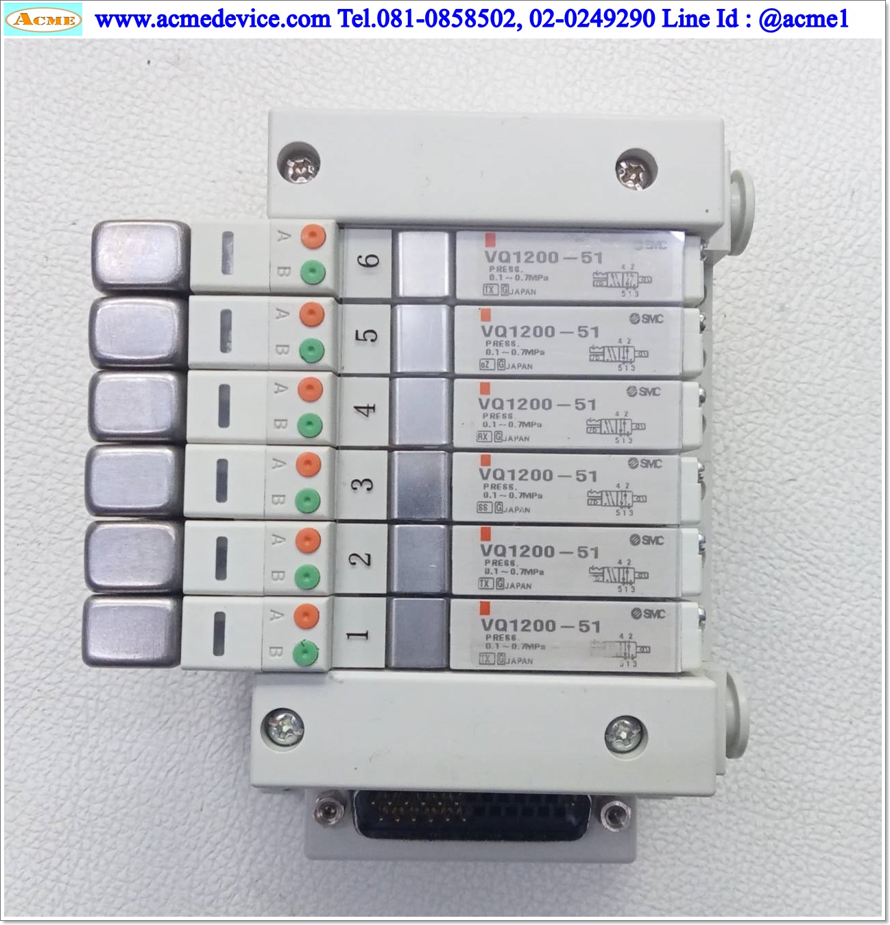 Solenoid Valve SMC รุ่น VQ1200-51(6), 2 คอยส์, Common -