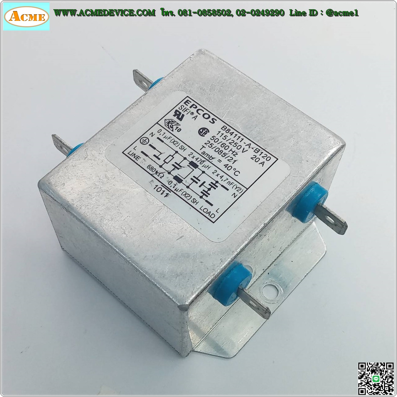 Noise Filter EPCOS รุ่น B84111-A-B120, 250V, 20A