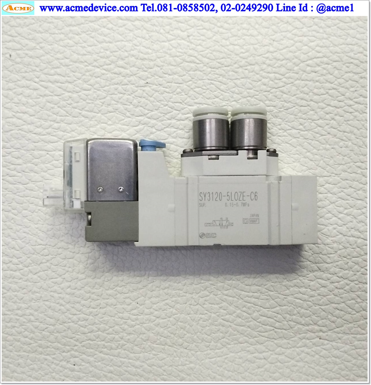 Solenoid Valve SMC รุ่น SY3120-5LOZE-C6, 5/2, 2-Position single, Coil 24Vdc
