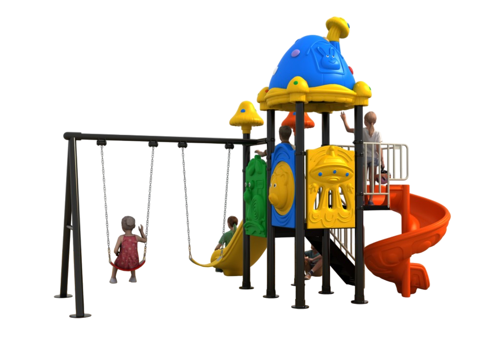 ชุด รวมเห็ดหรรษาพร้อมสไลเดอร์วน เครื่องเล่นสนามกลางแจ้งแสนสนุก